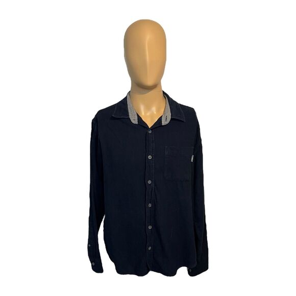 Vintage Eddie Bauer Men's Navy Button Up Flannel Shirt Size XL 90s Hunting - Picture 2 of 6